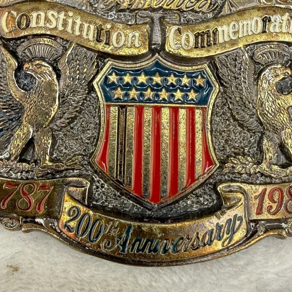 Vintage United States 200th Anniversary Belt Buckle 1787 1987
